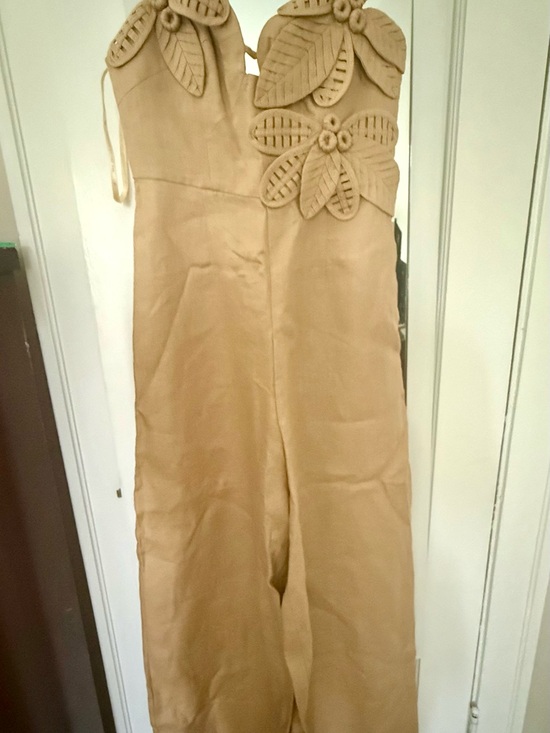 FARM Rio Pants - FARM Rio Women's Tan Linen Jumpsuit NWT